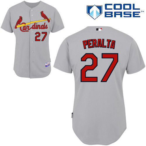 Jhonny Peralta #27 MLB Jersey-St Louis Cardinals Men's Authentic Road Gray Cool Base Baseball Jersey